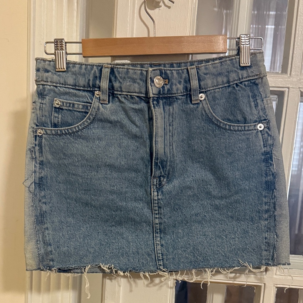 Mango Two Tone Denim Blue Skirt
